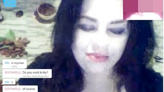 Funny Ukranian BBW shows HUGE Tits on Web Cam for a long Load