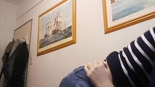 Pure learns to masturbate and suck