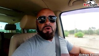 German blonde amateur 19 year old pick up with vehicle and beach nailed