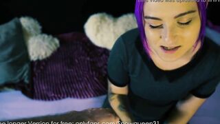 Blue eyed crazy hot Cutie teeny mistress blows my penis and screams while fucking