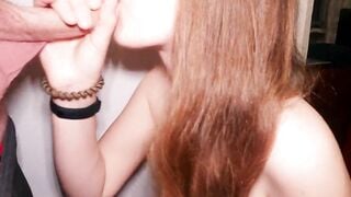 Naughty Fellatio Of 18 year old Year Older With Cum On Hair