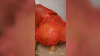 Hottie butt bouncing on toy