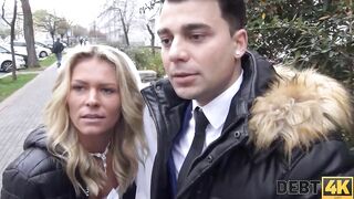 DEBT4k. A huge debt is the reason why the women gets boned inside the presence of the groom