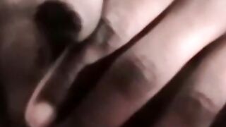 Amateur black dude strips and jacks off his raging cock