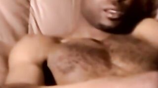 Amateur black dude strips and jacks off his raging cock