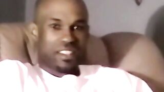 Amateur black dude strips and jacks off his raging cock