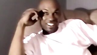 Amateur black dude strips and jacks off his raging cock