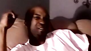 Amateur black dude strips and jacks off his raging cock