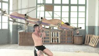 Kinky dominator Xavier Sibley tied up his sexy sub and toyed with his cock