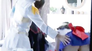 TeenGroupSex.com - Big dick dude pounds three sexy cosplay chicks