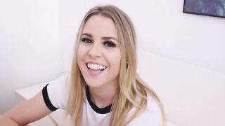 SisterLikesMe.com - Blonde babe with round ass Aubrey Sinclair rides big dick with ea