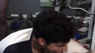 Handsome hunk barebacks after sucking a group of men