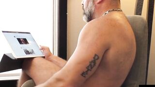 HardcoreBears.com - Older bear wanking off before feasting and riding raw cock eagerl