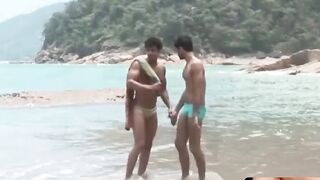 MachoIO.com - Spicy jock unloads gallons of cum after beach breeding
