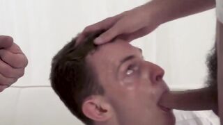 SayUncleNetwork.com - Shy young gay deepthroats then threeway barebacks hard