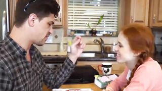Redhead teen Dolly Little pussy pounded the right way