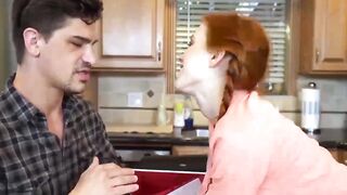Redhead teen Dolly Little pussy pounded the right way