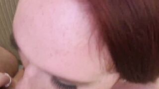 Inked redhead Alice Coxxx doggystyle pounded for warm facial