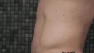 MaskXXX.com - Big dicked jock takes a shower before taking a stroke with pleasure