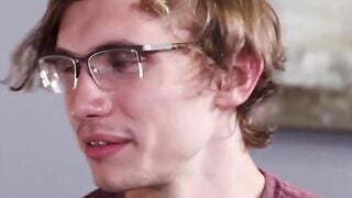 HotFamilyPorn.com - Nerdy stud pleasured by his horny stepdad massive dick hard