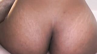 Delectable amateur black babe adores sucking big white dicks