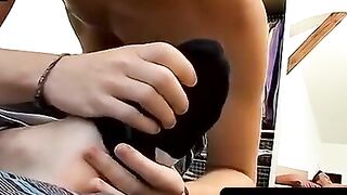 ToesXXX.com - Twink lovers' intimate footjob exchange and shared climax