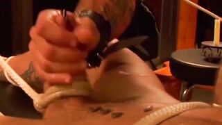 MuscleJockBound.com - Chest pins and ropes on a muscular hunk for a intense and eroti