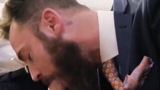 PlayingMen.com - Executives enjoy sloppy blowjob before a rough anal fucking session