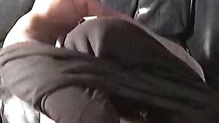 Rugged stud strips naked to tease with his throbbing dick