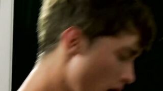 Young gay barebacked deep and hard after giving blowjob