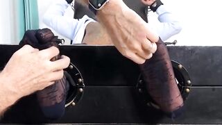 MaleFeetXXX.com - Bearded Dallas bound and tickled on his feet by a hairy guy's persi
