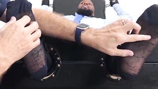 MaleFeetXXX.com - Bearded Dallas bound and tickled on his feet by a hairy guy's persi