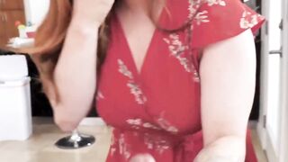 MomIsPervy.com - Attractive redhead stepmom mouth fucked by hung stud in POV