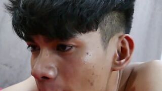 TwinkysFeet.com - Skinny Asian twink on the phone teases with his feet and masturbate