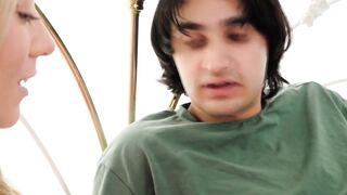 Teen giving best friend sloppy blowjob