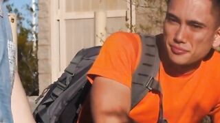 TwinkStrokes.com - Muscular stud bent over for hot ass rimming and raw cock action