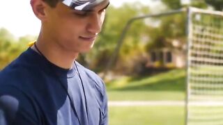 TwinkStrokes.com - Hung guy mounts his friend and rides his huge cock reverse cowboy