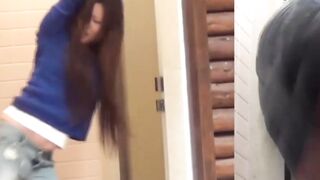 Bondage Japanese babe cant hold it and piss down her legs