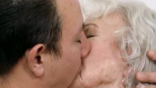 Voluptuous granny lets young guy pound her good and hard