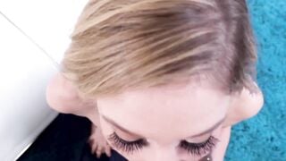 Tattooed babe Kali Roses blows big cock POV before riding it