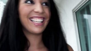 Beautiful amateur babe with big boobs nailed after blowjob