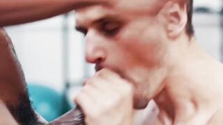 MaleNoir.com - Muscular personal trainer seduces and fucks his handsome white client