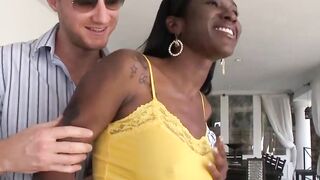 Ebony beauty Lucia Brixton banged hard after sucking cock