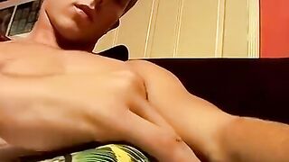 TwinkUndie.com - He jerks his big uncut hard dick until he cums in his tight undies