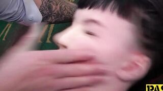 Tattooed Lara Malvo endures rough spanking and wild sex