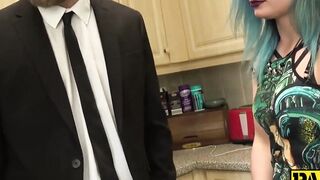Blue hair gal from UK Caitlin Minx drilled by Pascal White
