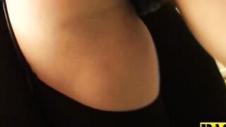 Busty Lucia riding big daddy cock gets hot jizz in mouth