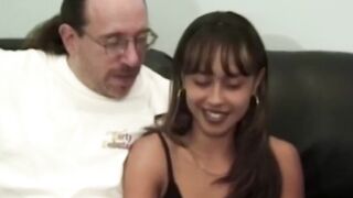 Young chick has both of her holes railed in retro video