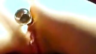 Playing With A Glass Dildo In The Anus