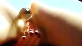 Playing With A Glass Dildo In The Anus